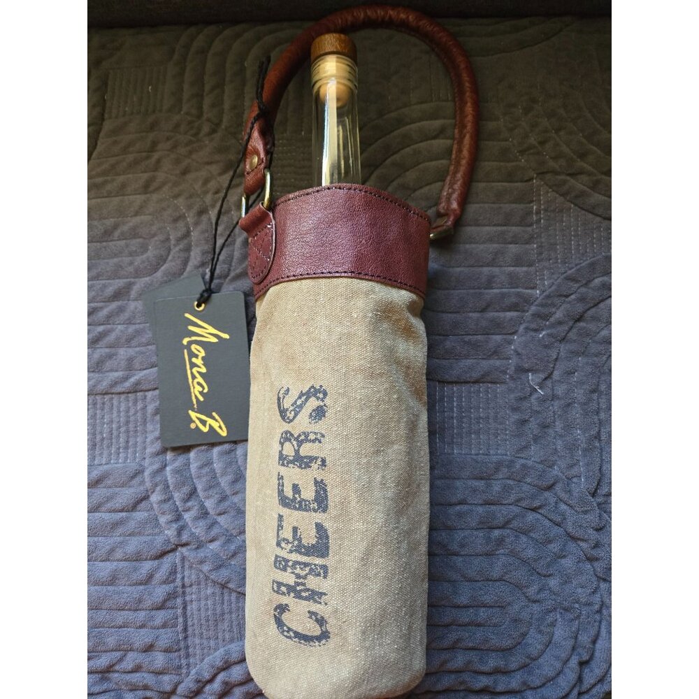 Mona B Cheers Wine Alcohol Holder Bag Upcycled NWT